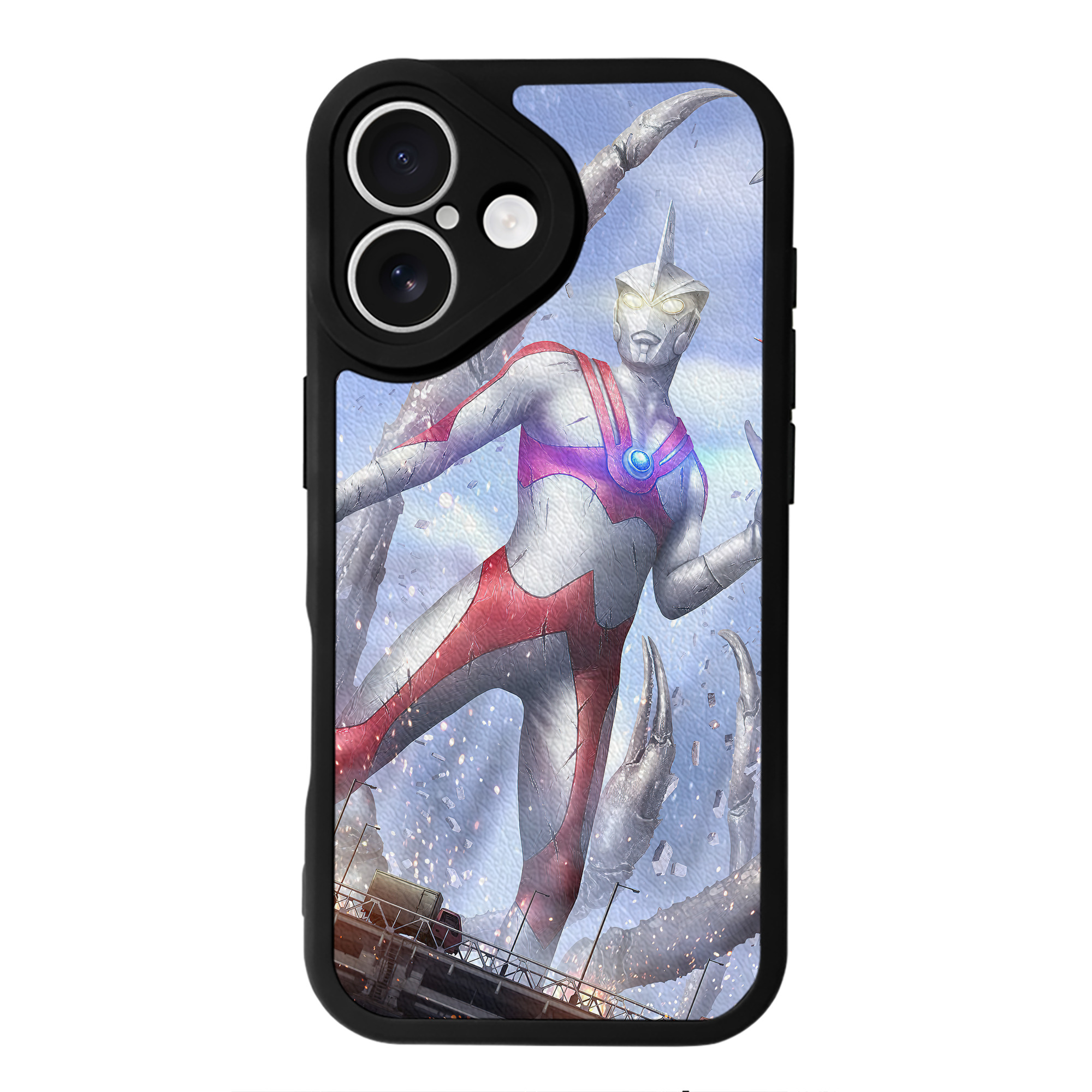 （画像用） ウルトラマン Ultraman 【iPhone 16シリーズ対応】シリコンスマホケース（レザー調） 材質：シリコン